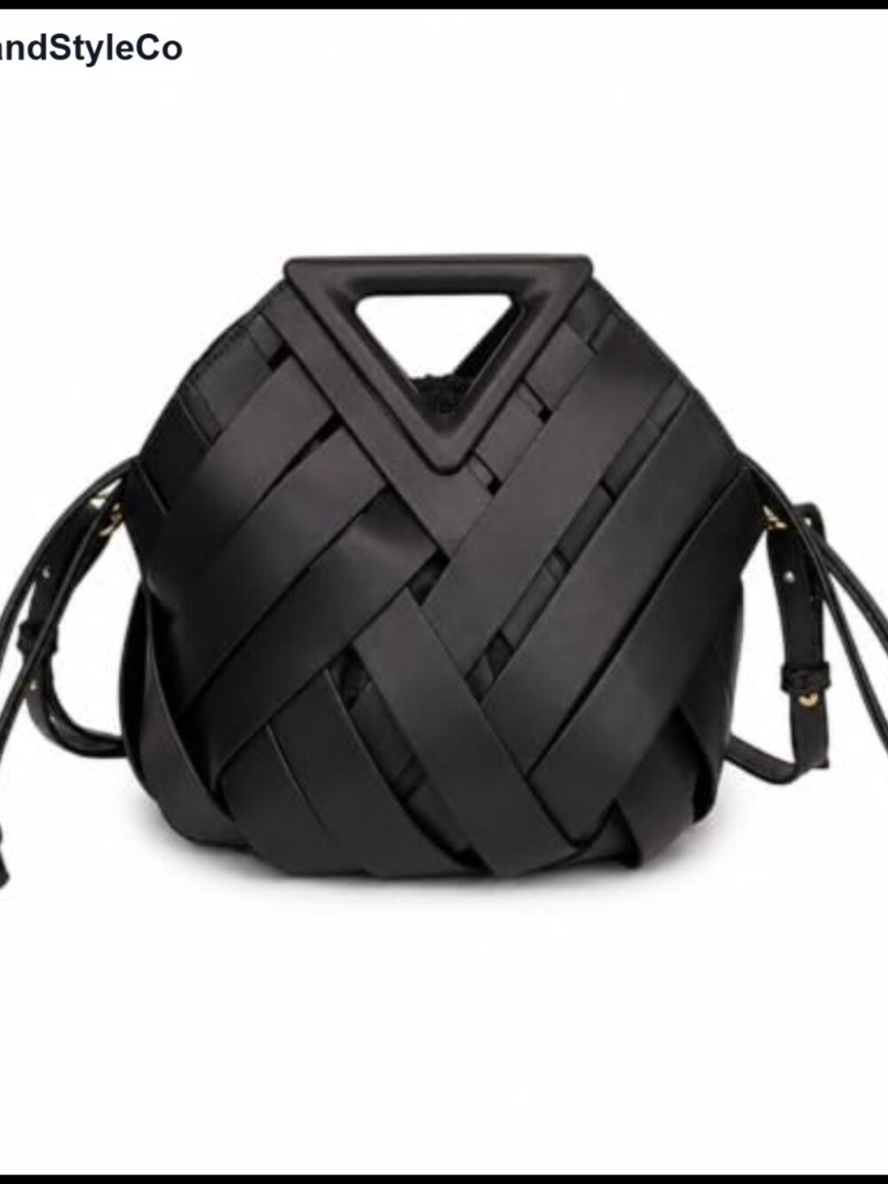 Woven Vegan Leather Bucket Bag Crossbody Hobo Purse Top Handle